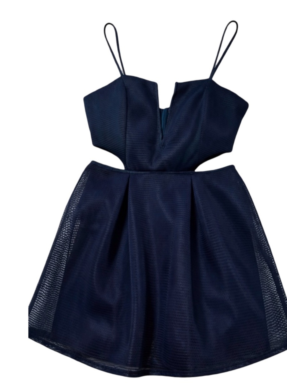 Charlotte Russe Black Mesh Cutout Fit & Flare Dress L NWT - Picture 3 of 11